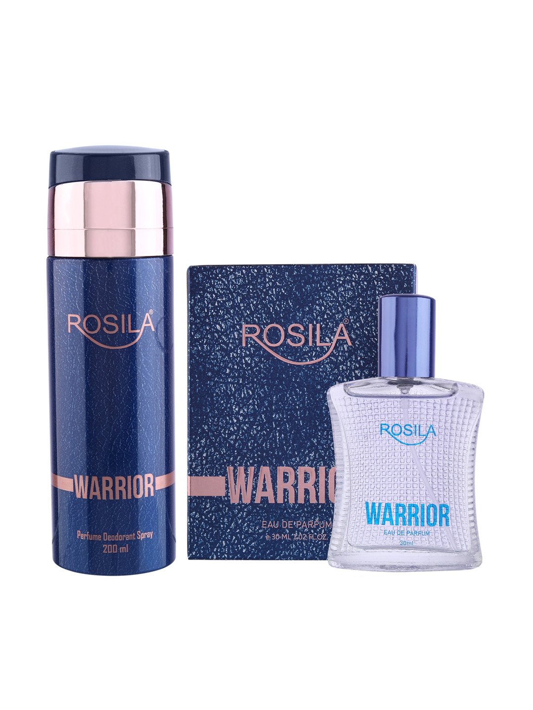 

ROSILA Combo of Warrior Deodorant Body Spray 200 ml & Eau De Parfum 30 ml, Blue