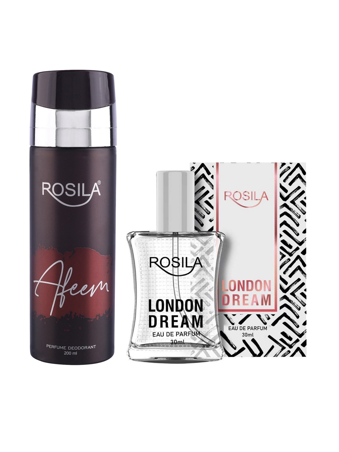 

ROSILA Set of London Dream Eau De Parfum 30 ml & Afeem Deodorant 200 ml, Transparent