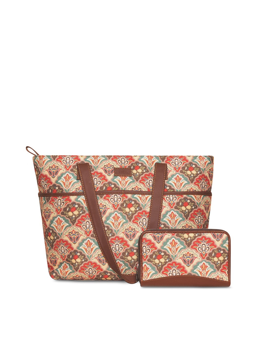 

ZOUK Multicoloured Floral Printed Structured Sling Bag, Multi