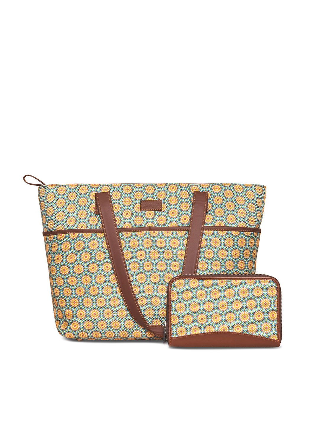 

ZOUK Green Printed Structured Sling Bag with Cut Work
