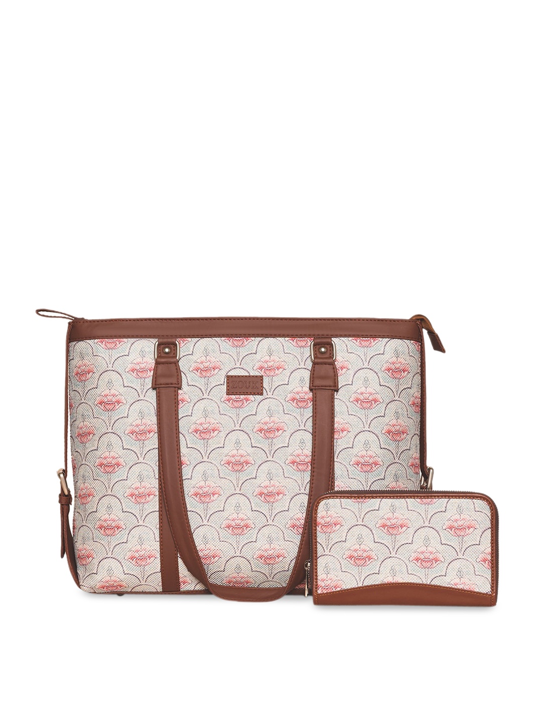

ZOUK Blue Printed Structured Handheld Bag