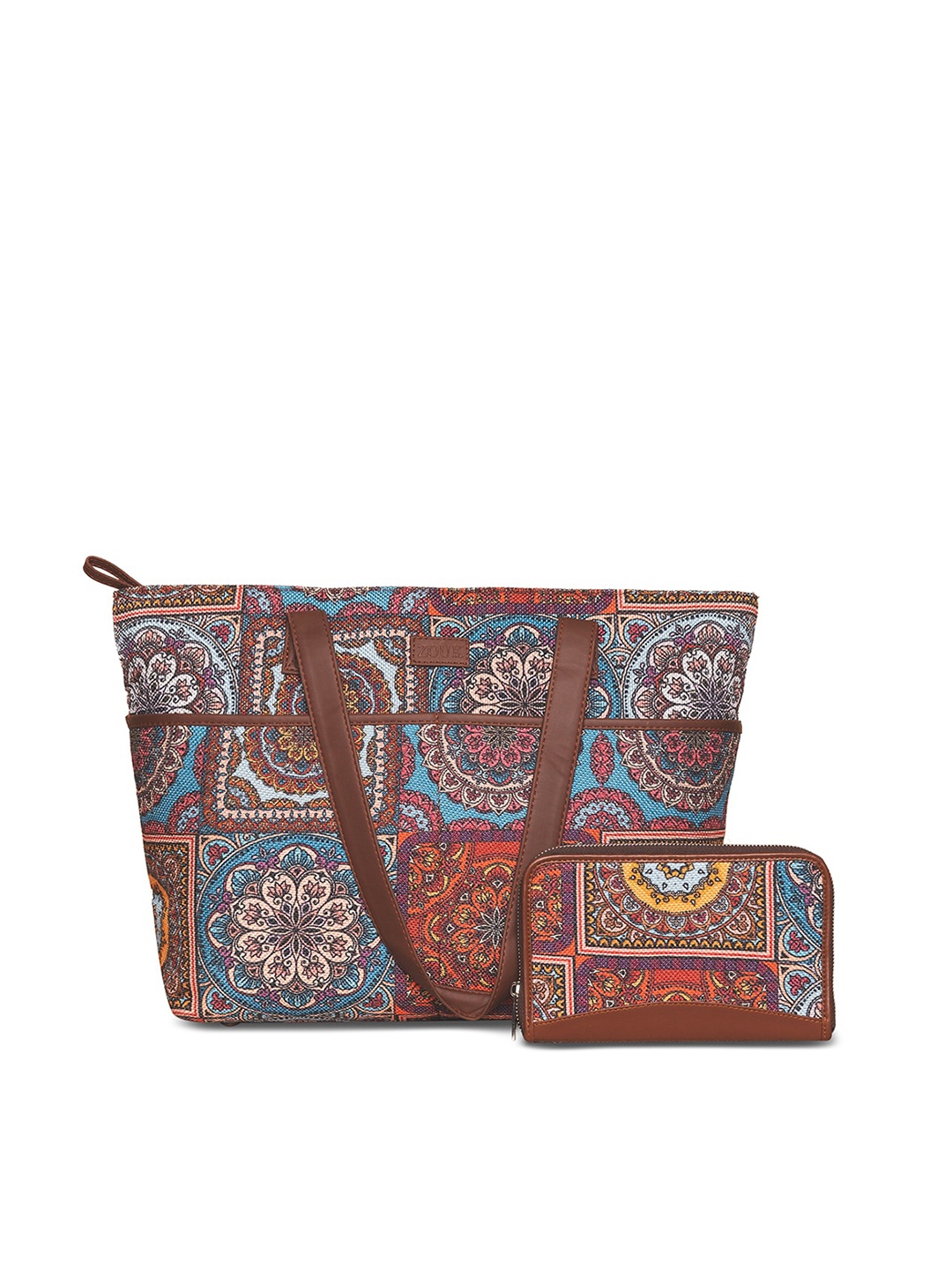 

ZOUK Multicoloured Ethnic Motifs Printed Structured Sling Bag, Multi