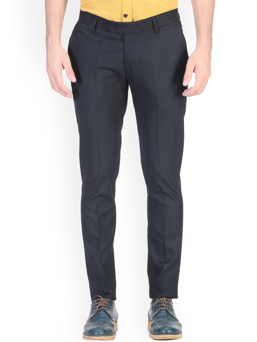 

Vandnam Fabrics Men Blue Smart Slim Fit Trousers