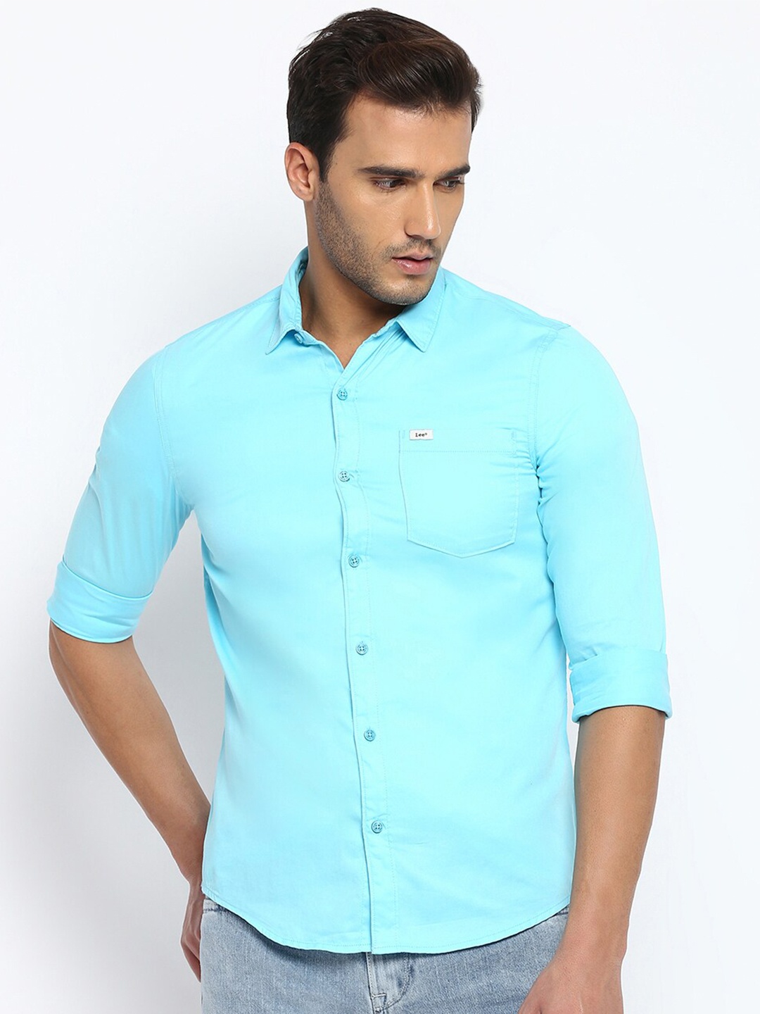 

Lee Men Blue Slim Fit Casual Shirt