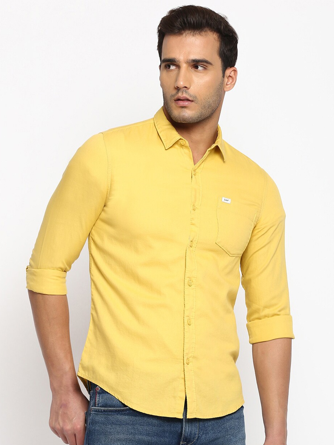 

Lee Men Yellow Slim Fit Casual Shirt
