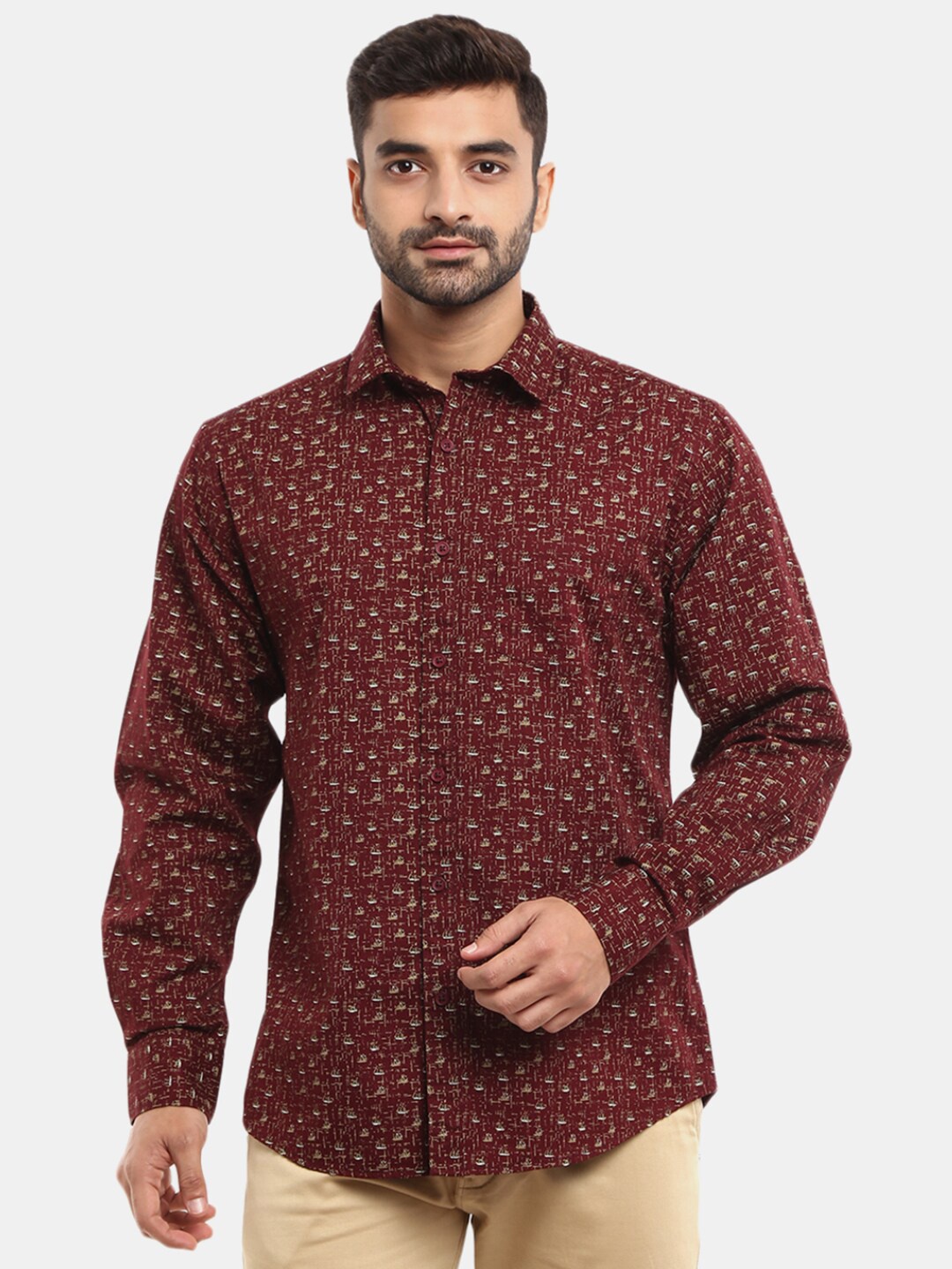 

V-Mart Men Maroon Floral Printed Casual Shirt