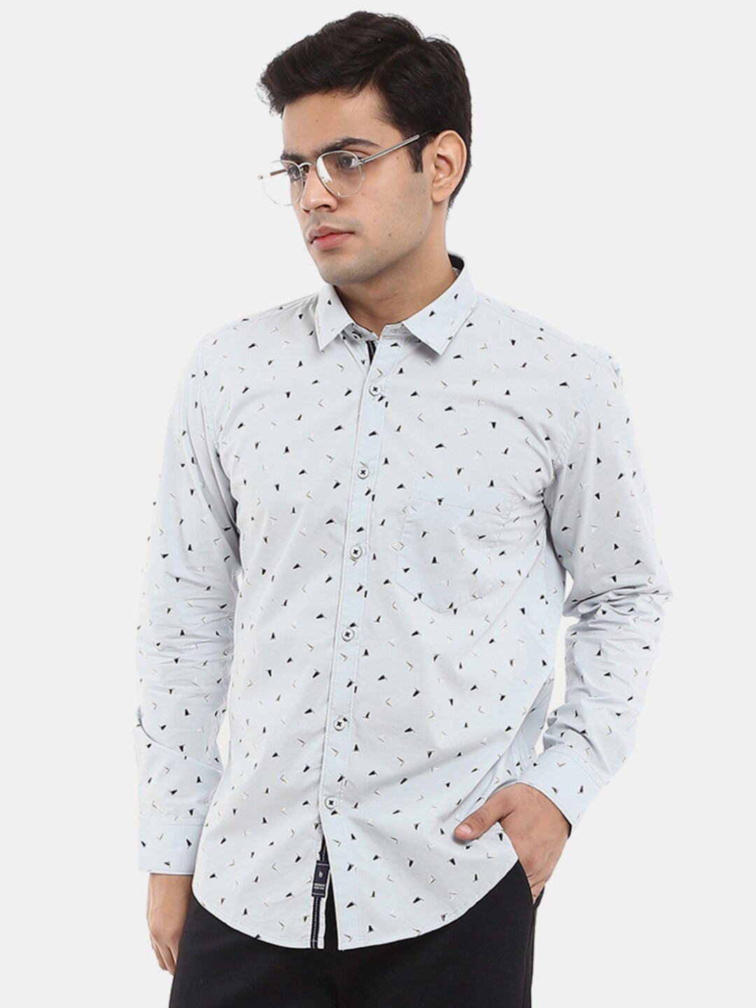 

V-Mart Men Blue Printed Casual Shirt