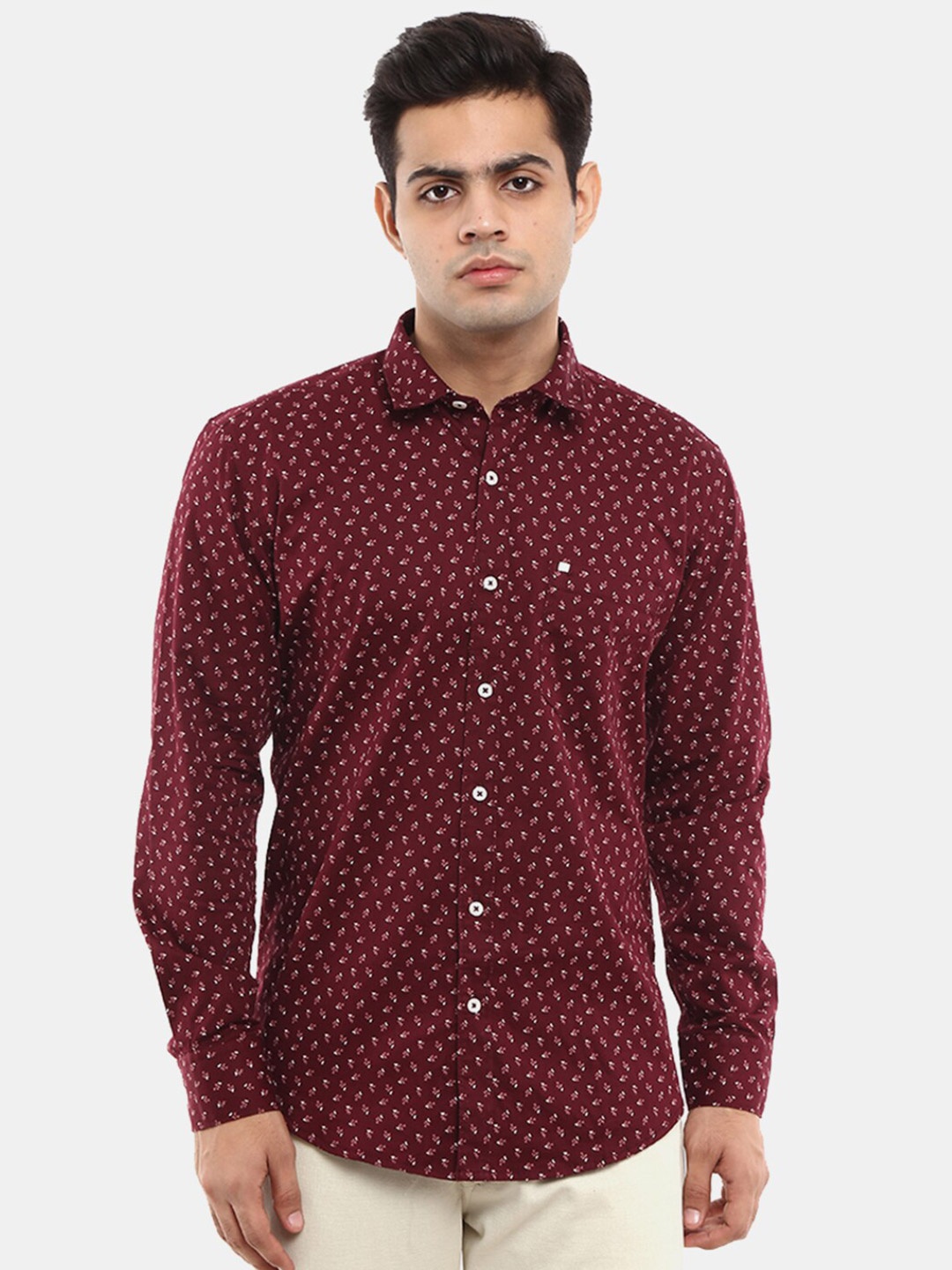 

V-Mart Men Maroon & White Printed Casual Shirt