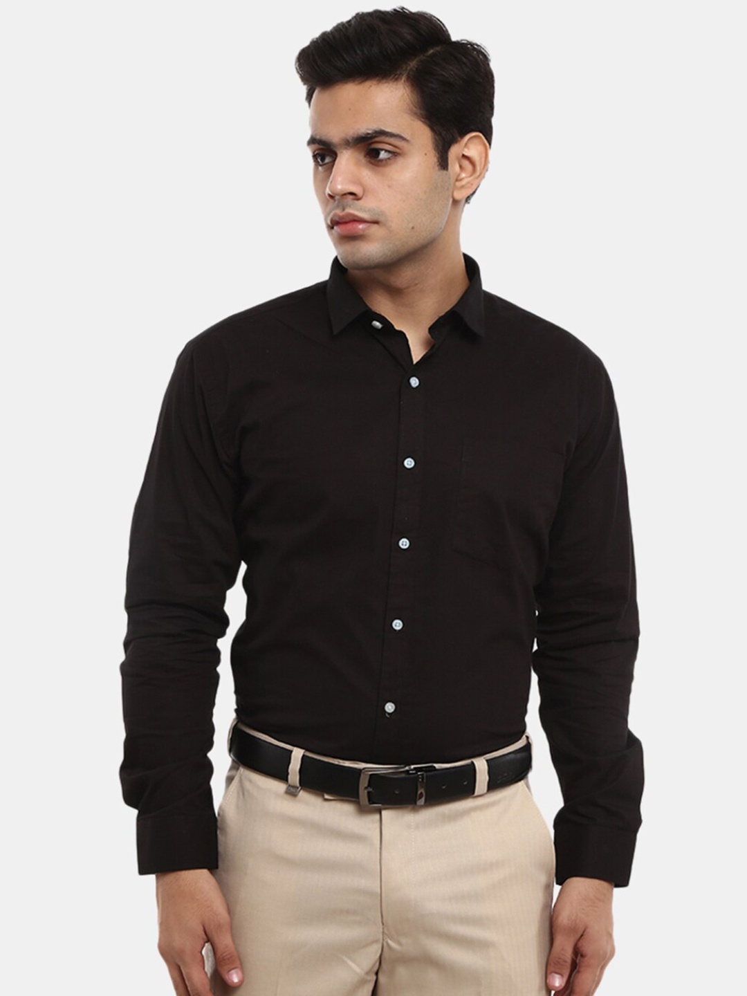 

V-Mart Men Black Regular Fit Cotton Formal Shirt