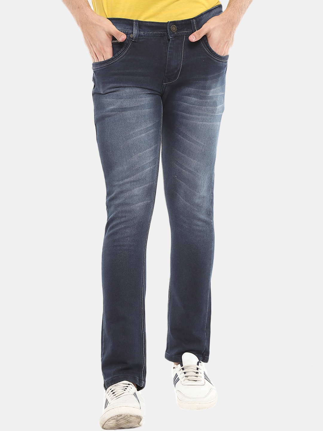 

V-Mart Men Navy Blue Slim Fit Low Distress Heavy Fade Jeans