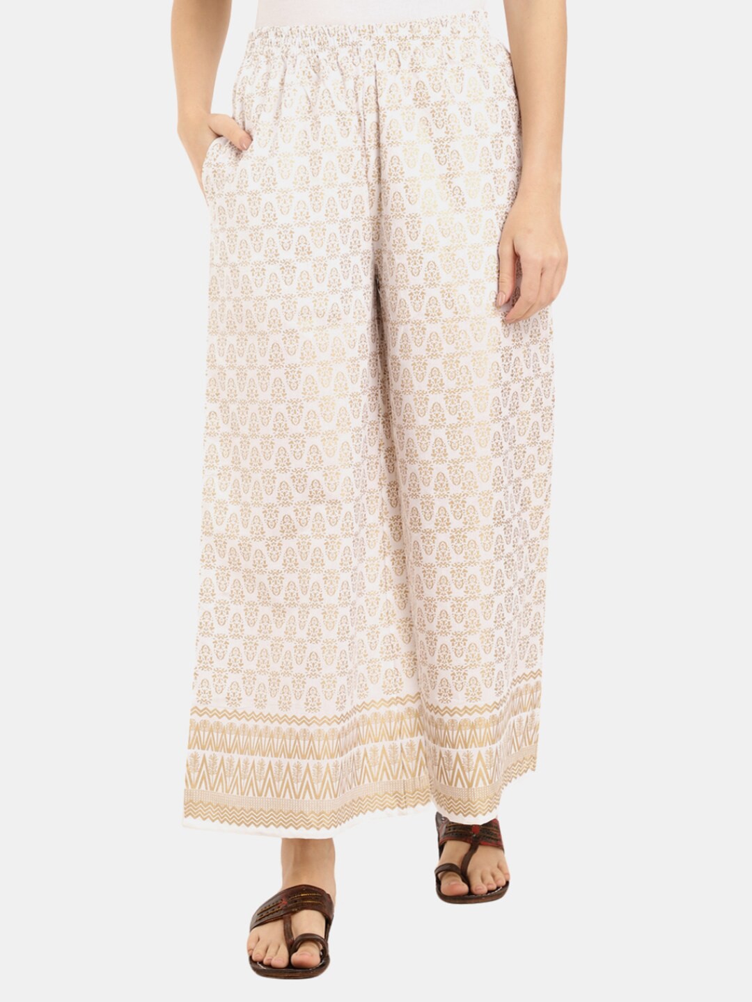 

Desi Mix Women Off White Palazzos