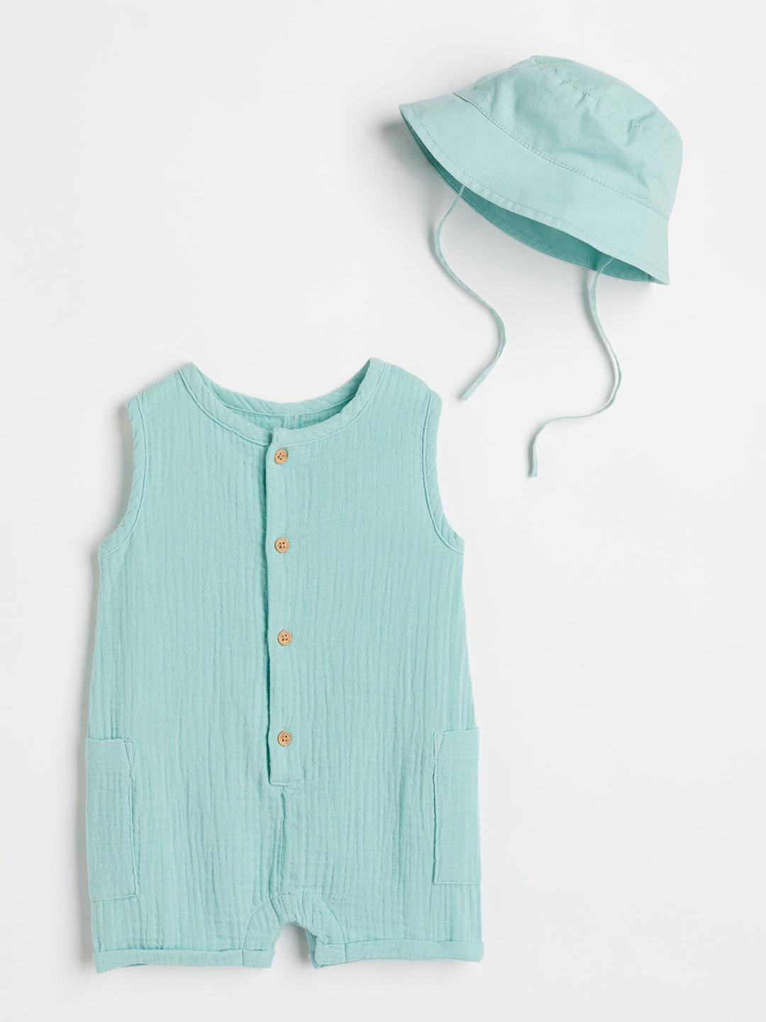 

H&M Boys Turquoise Blue 2-Piece Cotton Set