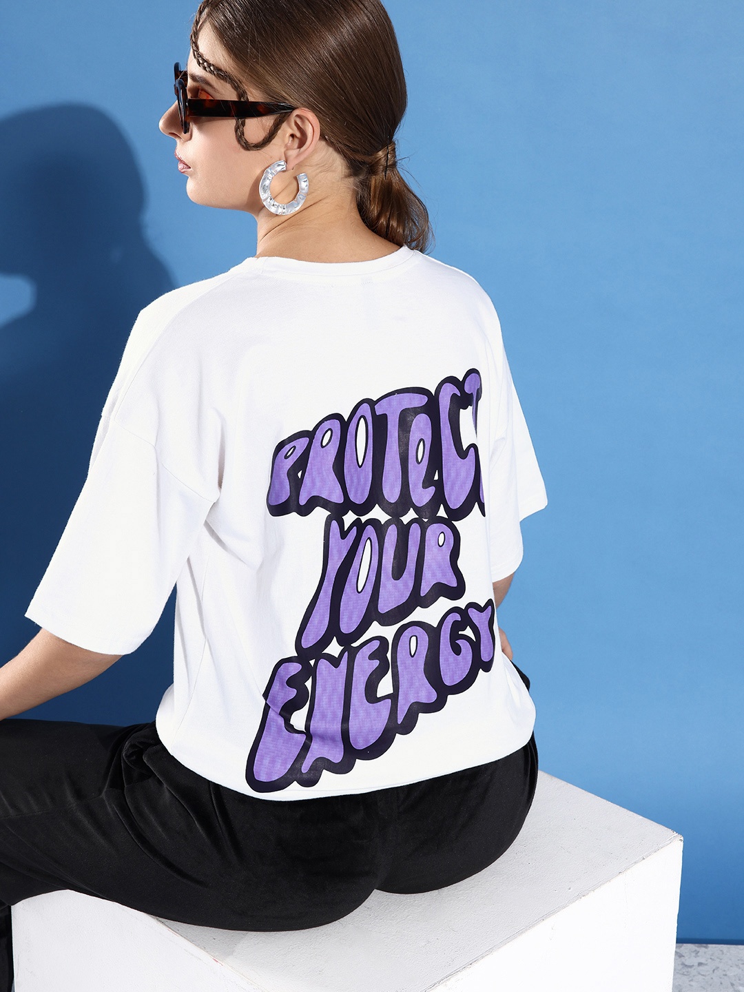 

Stylecast X Hersheinbox Women Classic White Typography Joyful Conversation Tshirt