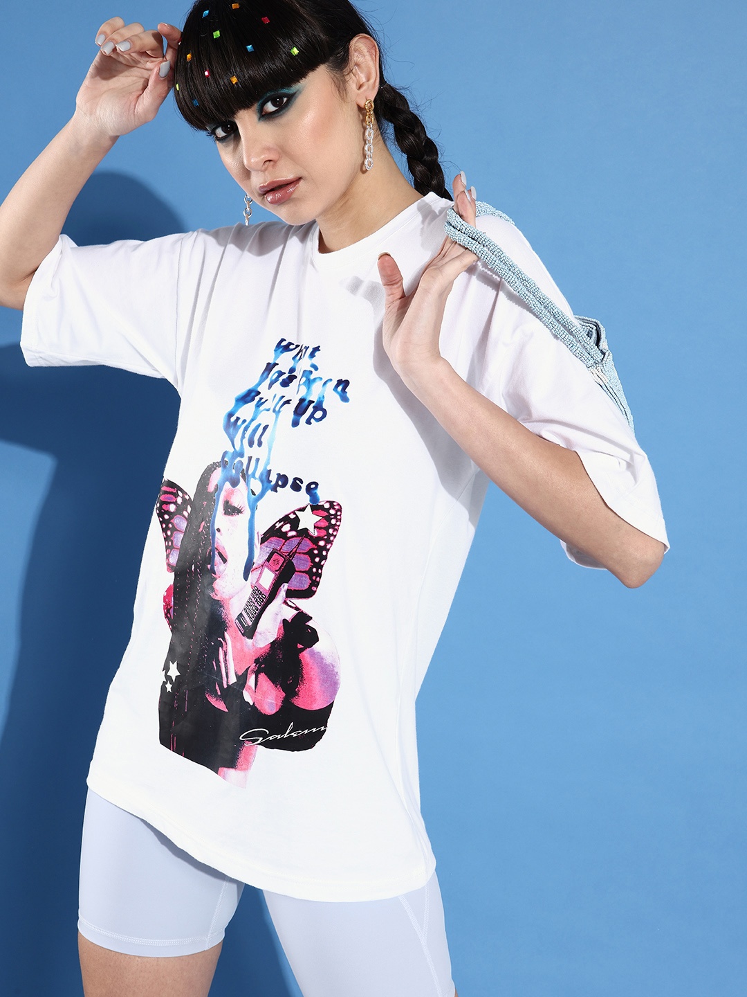 

Stylecast X Hersheinbox Women Classic White Graphic Joyful Conversation Tshirt