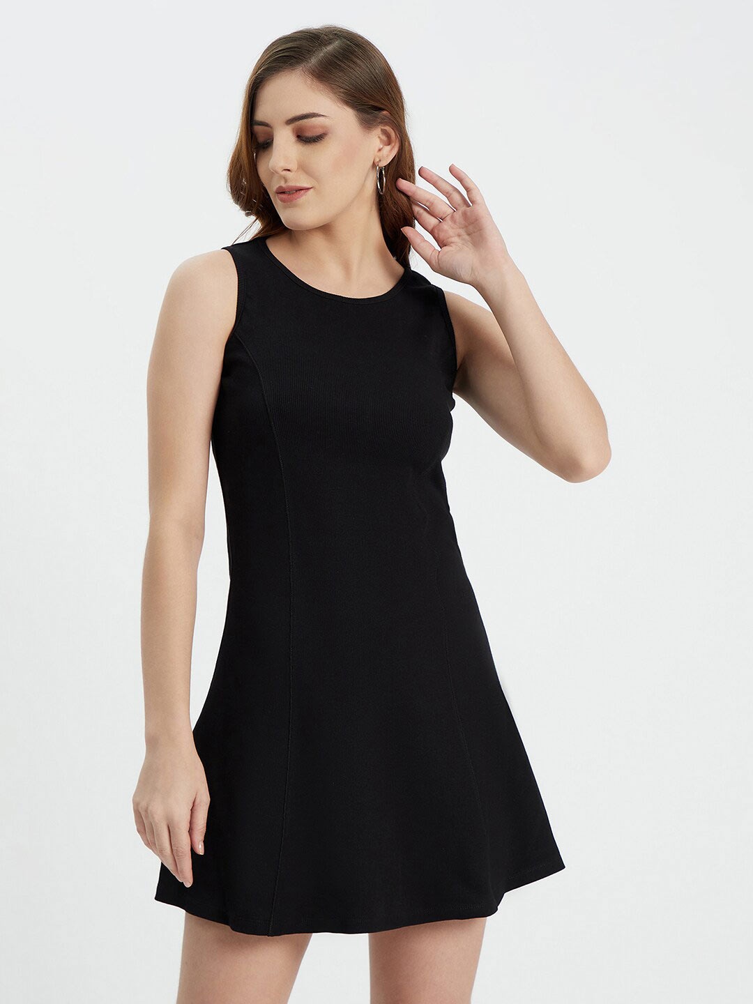 

EDRIO Black Mini Dress