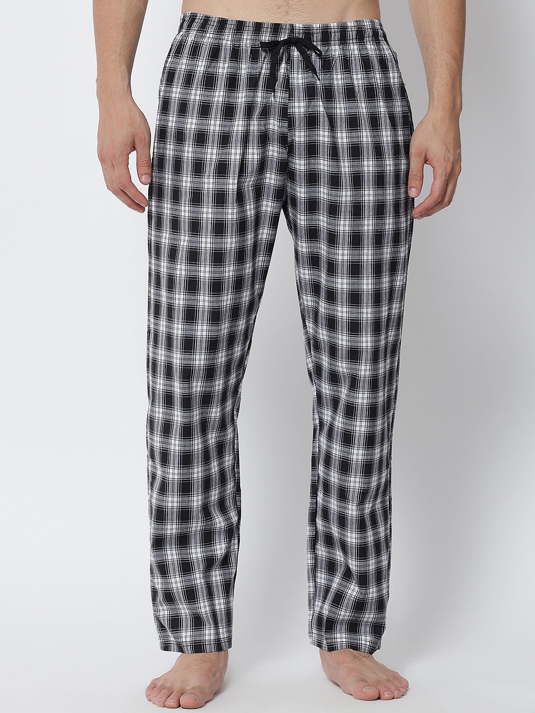 

FFLIRTYGO Men Black Checked Cotton Lounge Pants