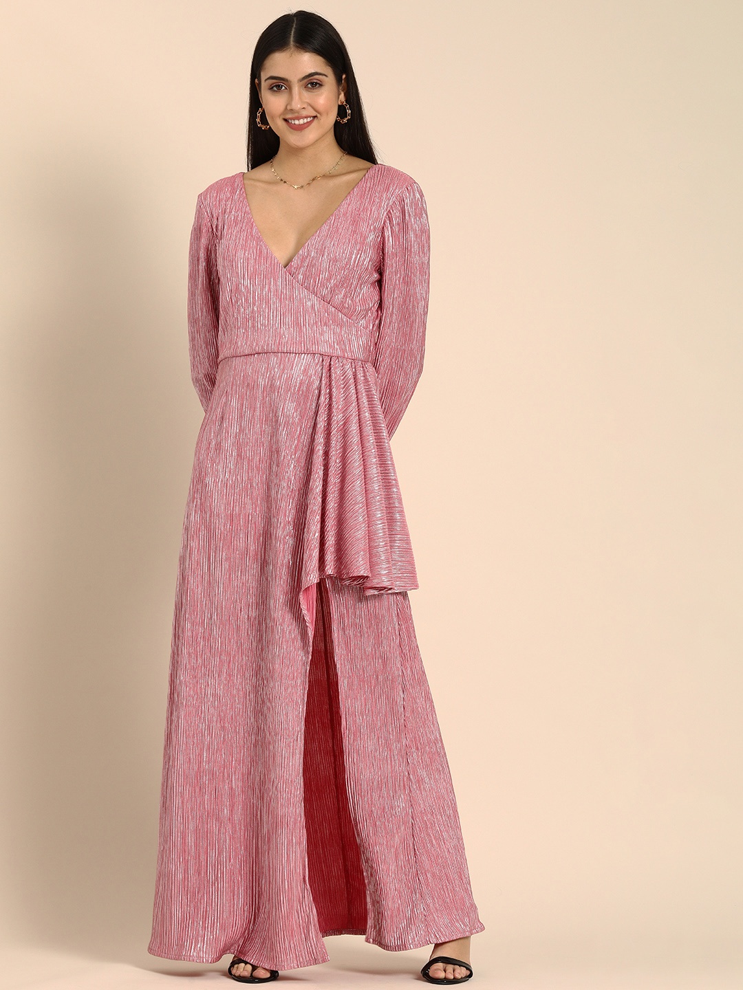 

DODO & MOA Pink Striped Maxi Dress