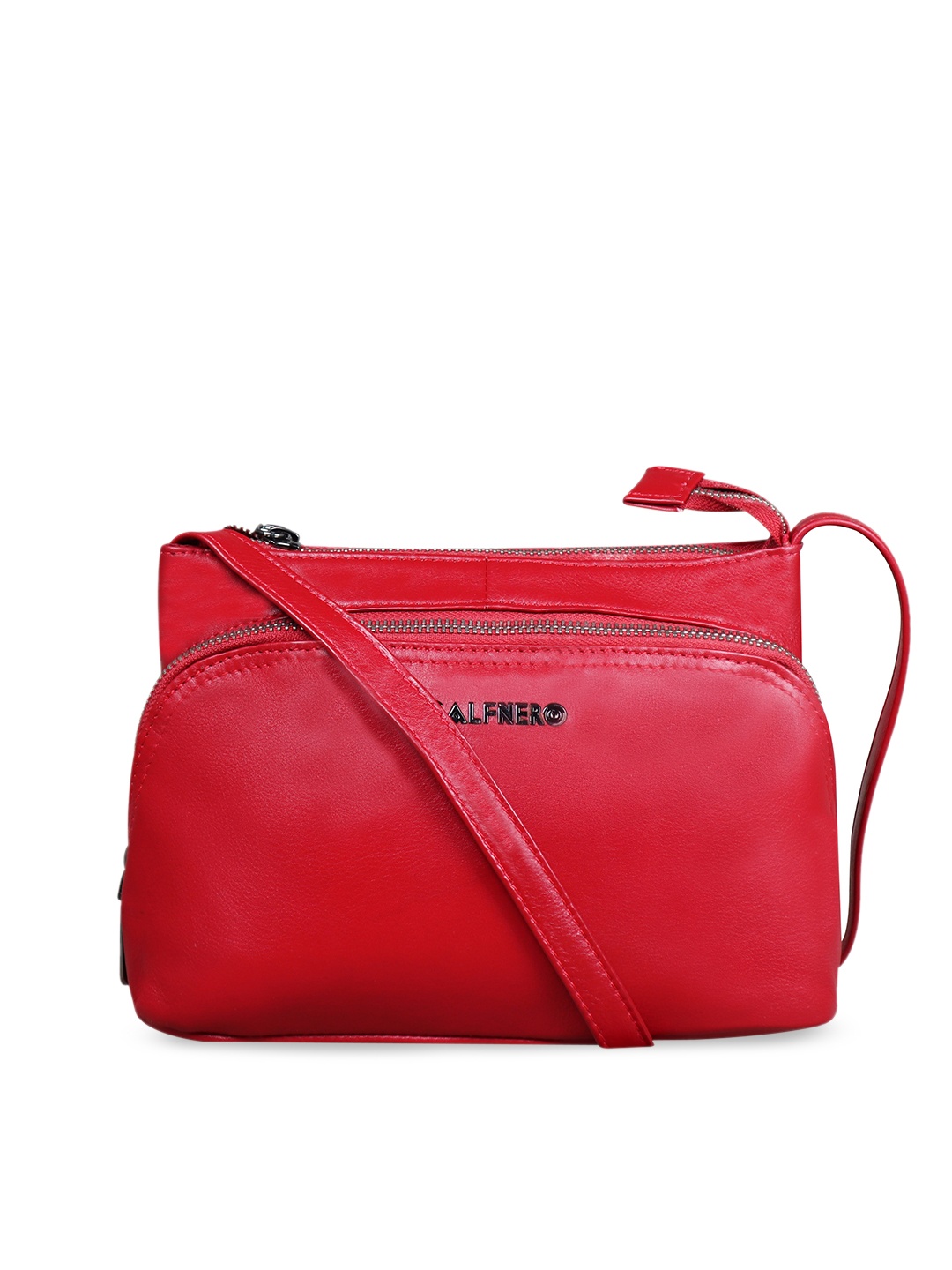 

CALFNERO Red Leather Structured Sling Bag