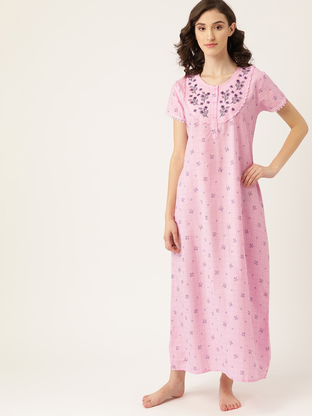 

ETC Pink Printed Maxi Nightdress