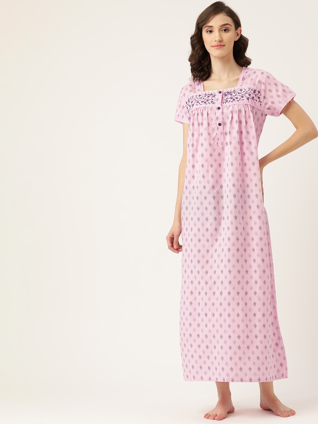 

ETC Pink Printed Maxi Nightdress