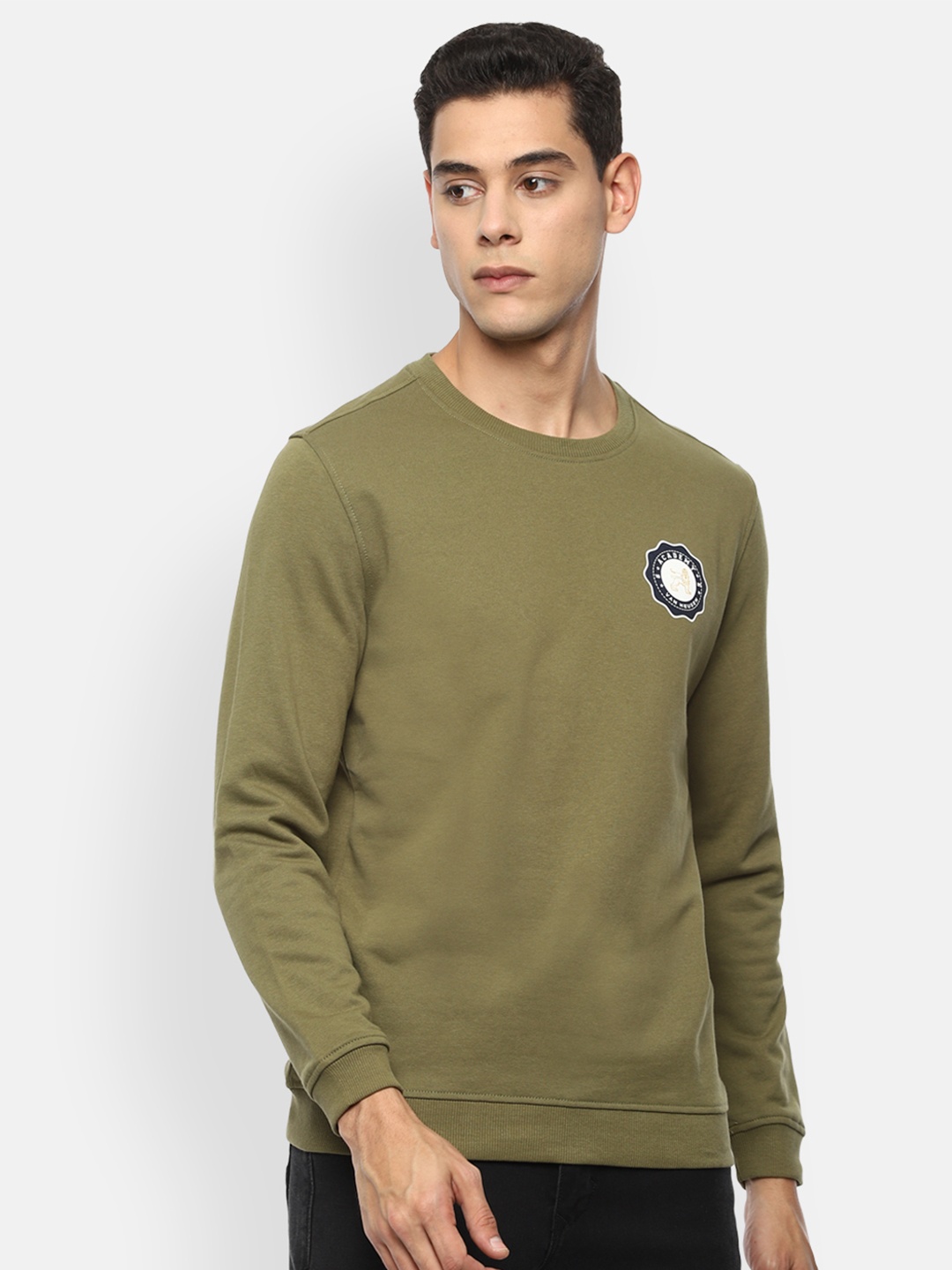 

Van Heusen ACADEMY Men Olive Green Sweatshirt