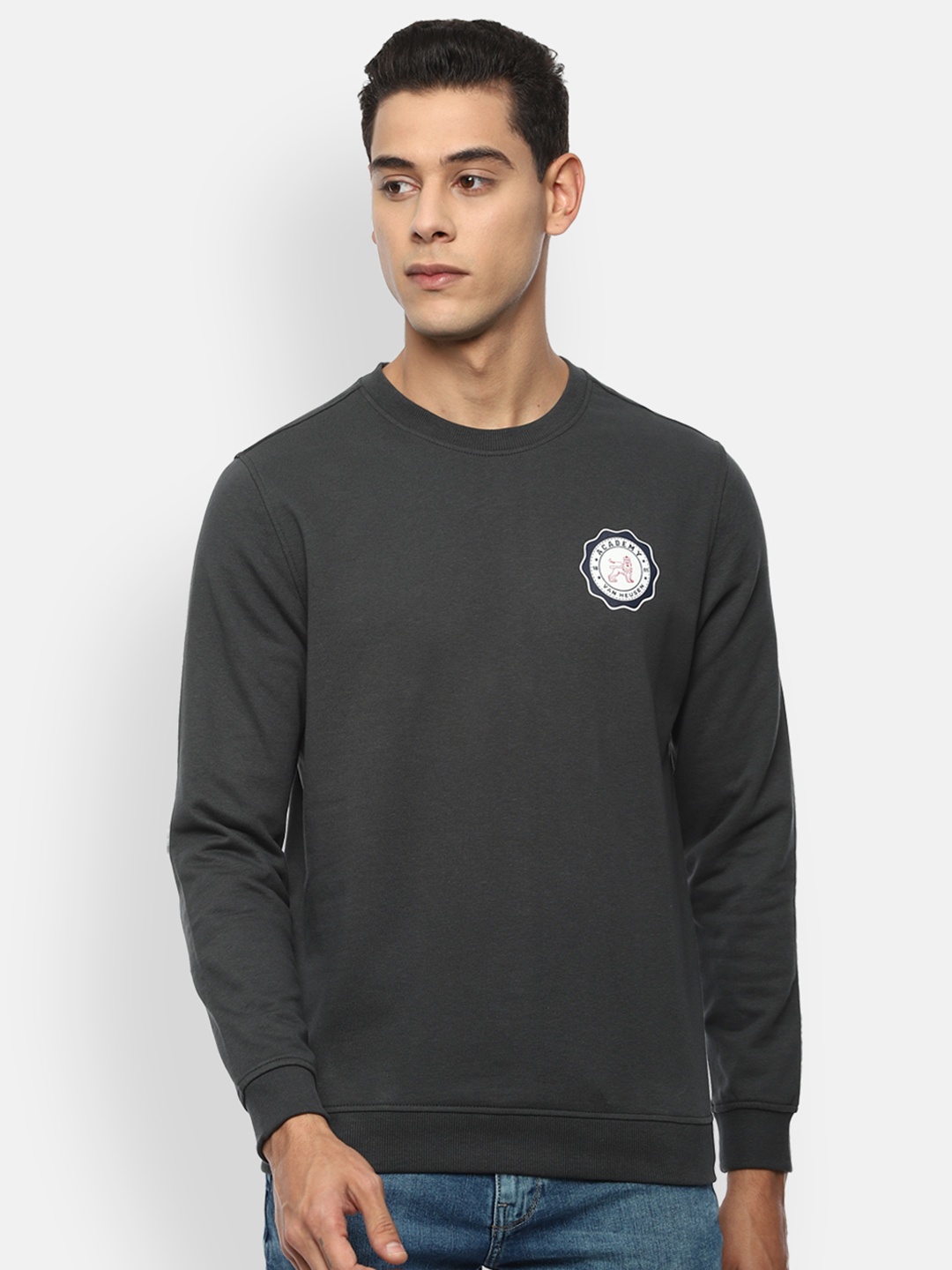 

Van Heusen ACADEMY Men Grey Sweatshirt