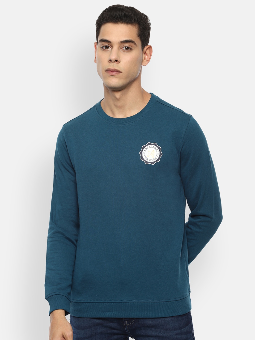 

Van Heusen ACADEMY Men Navy Blue Sweatshirt