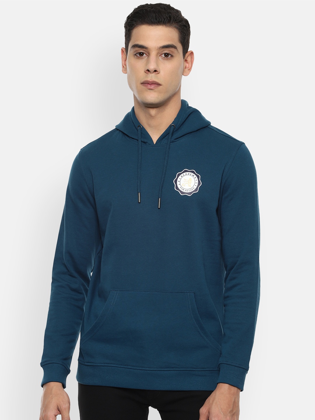 

Van Heusen ACADEMY Men Blue Hooded Sweatshirt