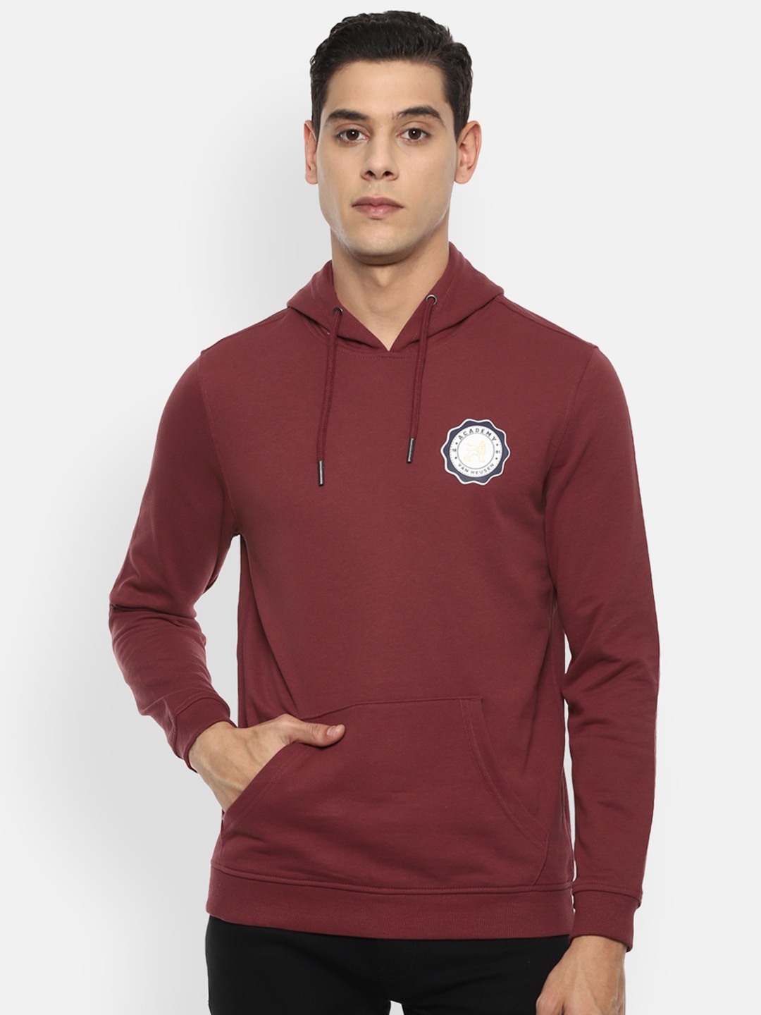 

Van Heusen ACADEMY Men Maroon Hooded Sweatshirt