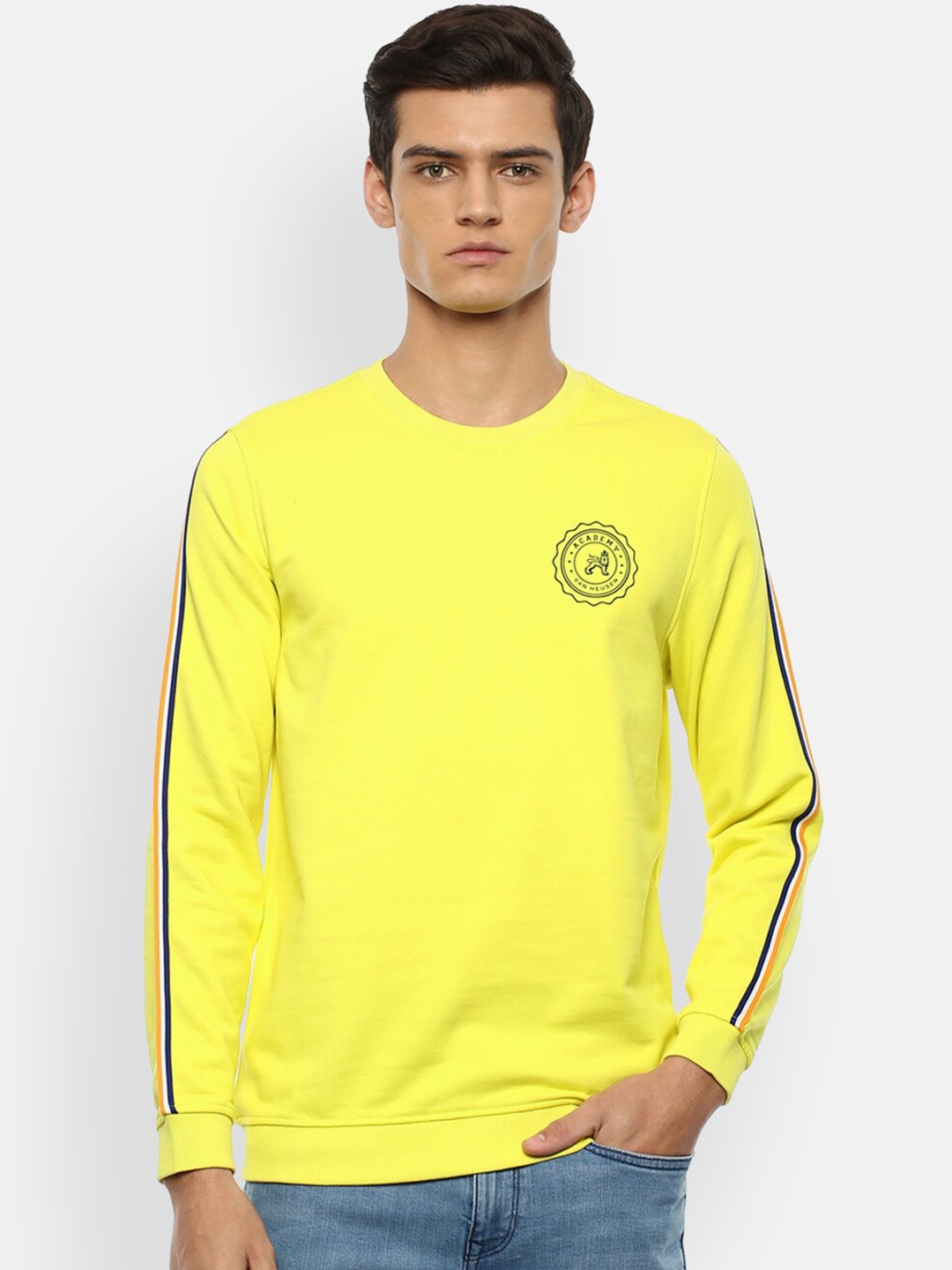 

Van Heusen ACADEMY Men Yellow Sweatshirt