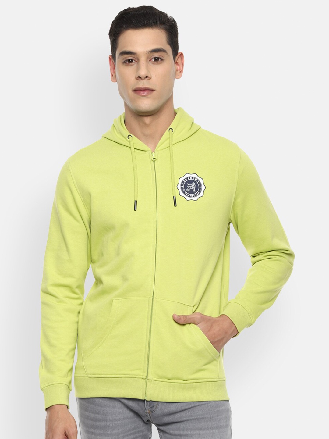 

Van Heusen ACADEMY Men Green Hooded Sweatshirt