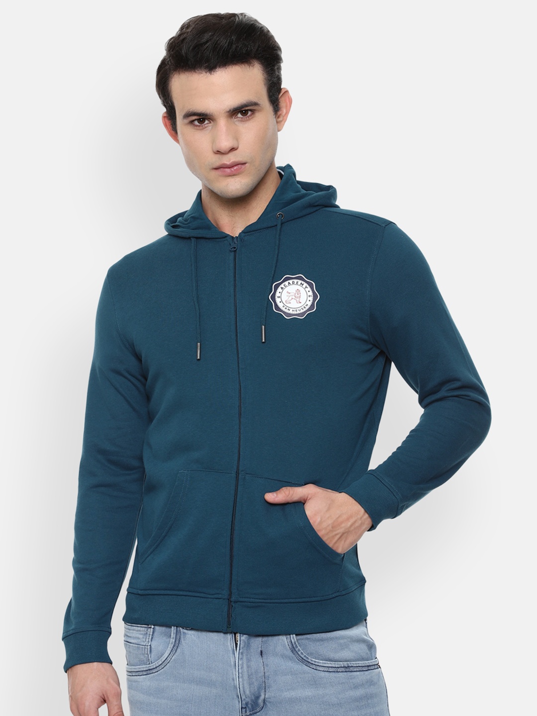 

Van Heusen ACADEMY Men Blue Hooded Sweatshirt