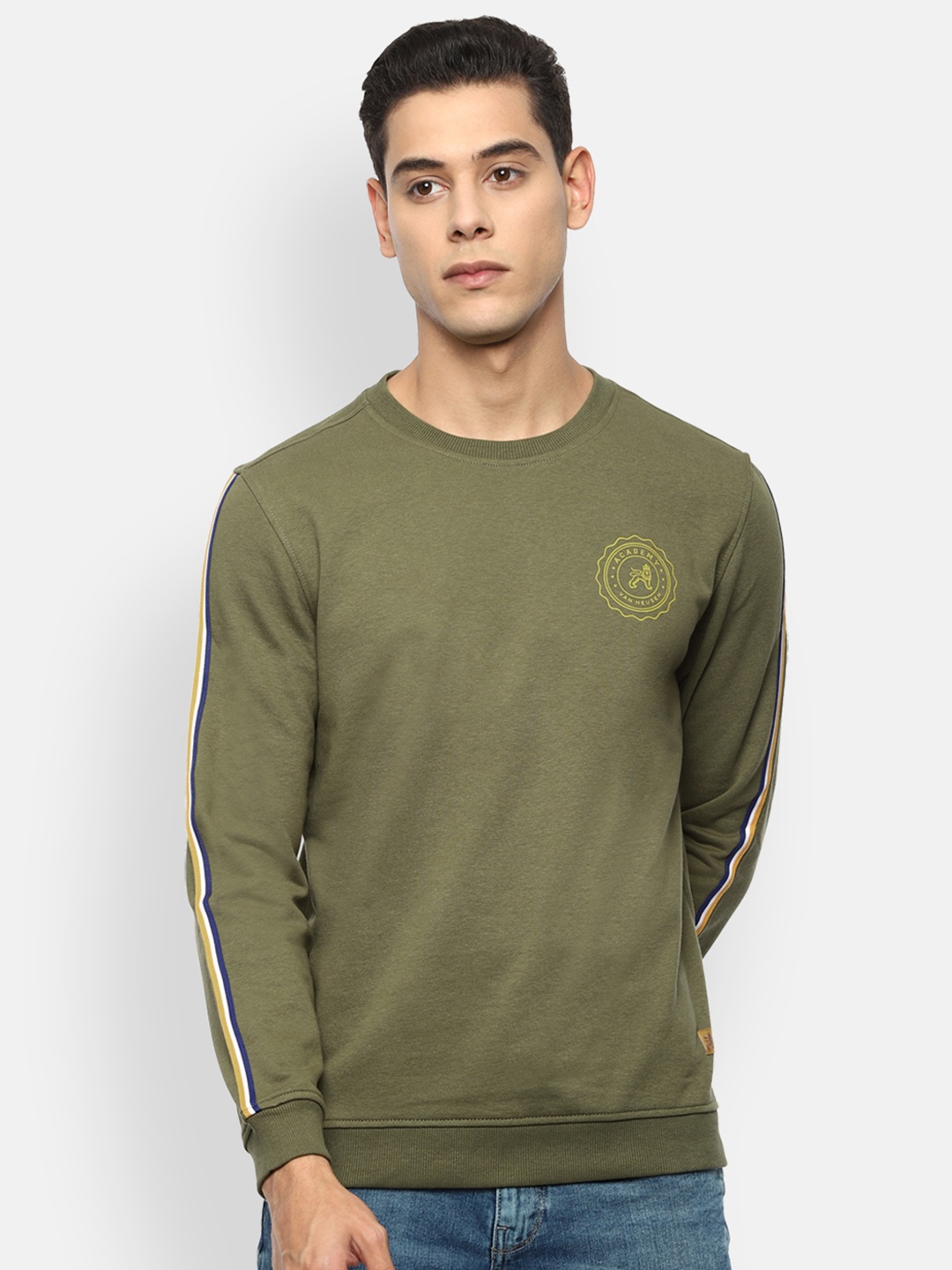

Van Heusen ACADEMY Men Olive Green Sweatshirt