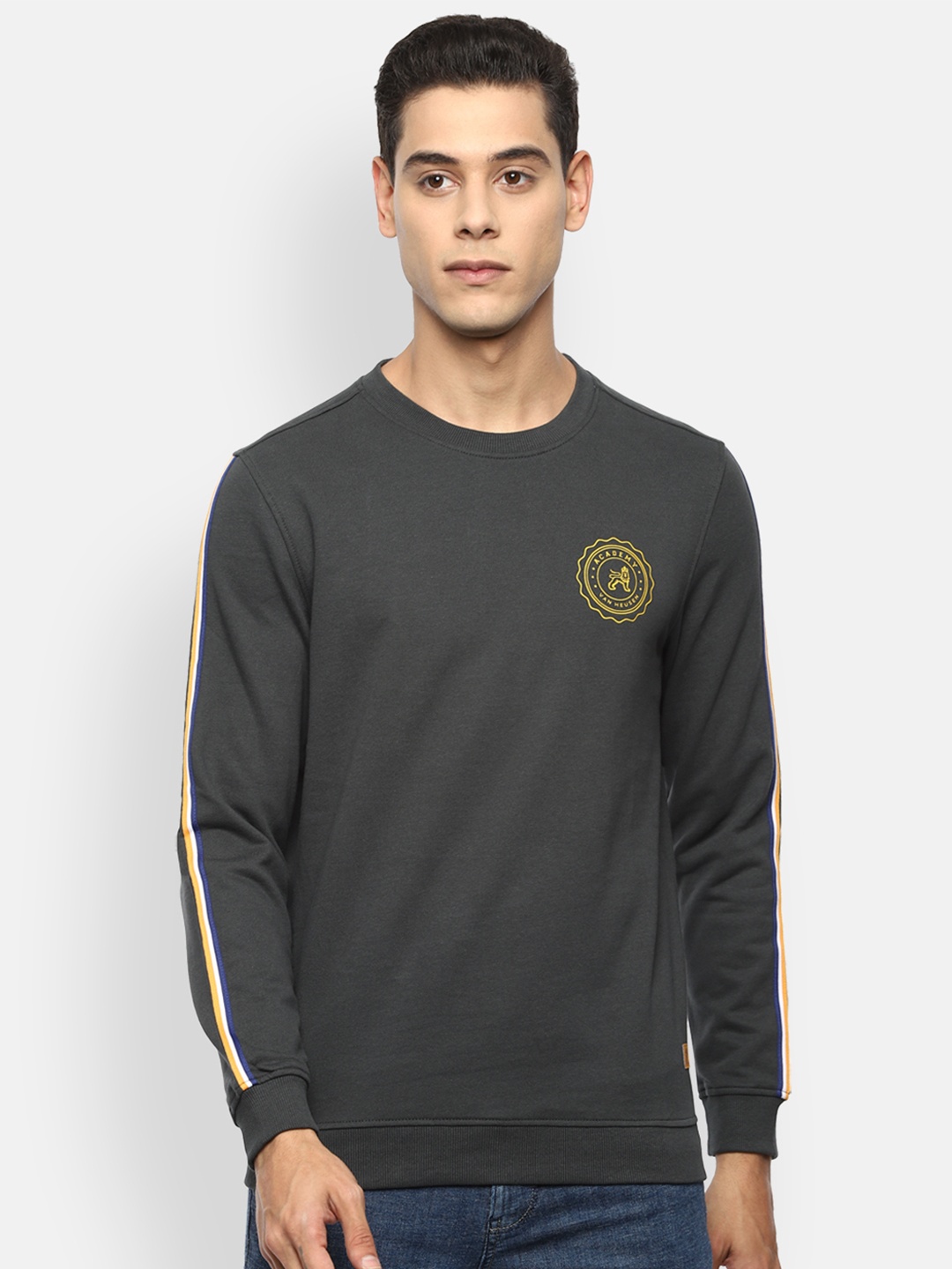 

Van Heusen ACADEMY Men Grey Sweatshirt