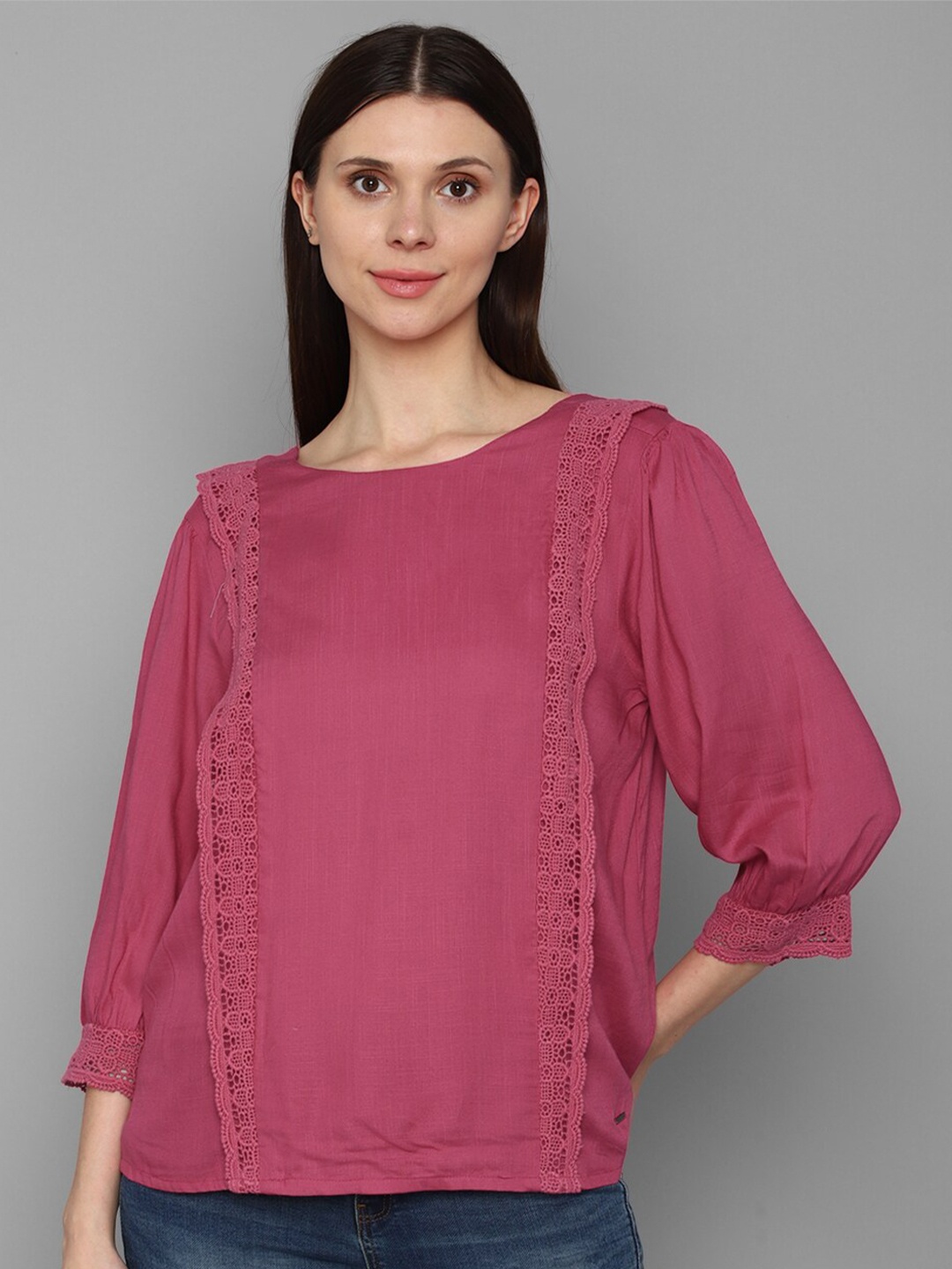 

Allen Solly Woman Women Mauve Solid Top