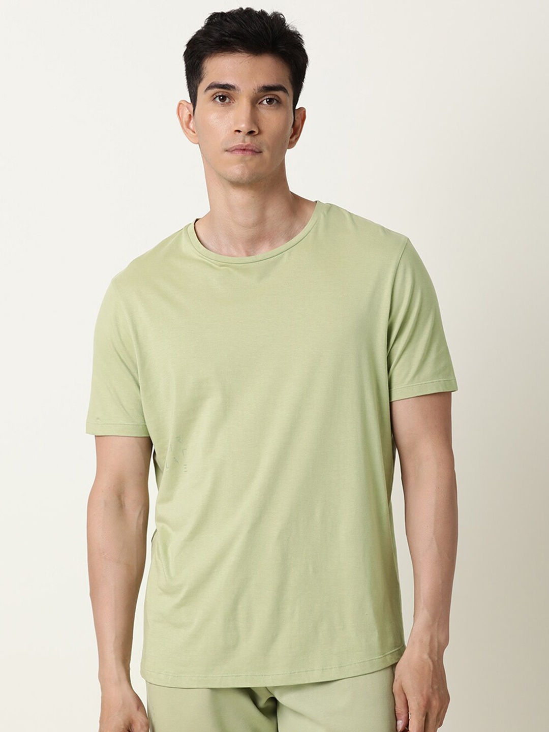 

ARTICALE Men Pure Cotton Raw Edge Slim Fit T-shirt, Na