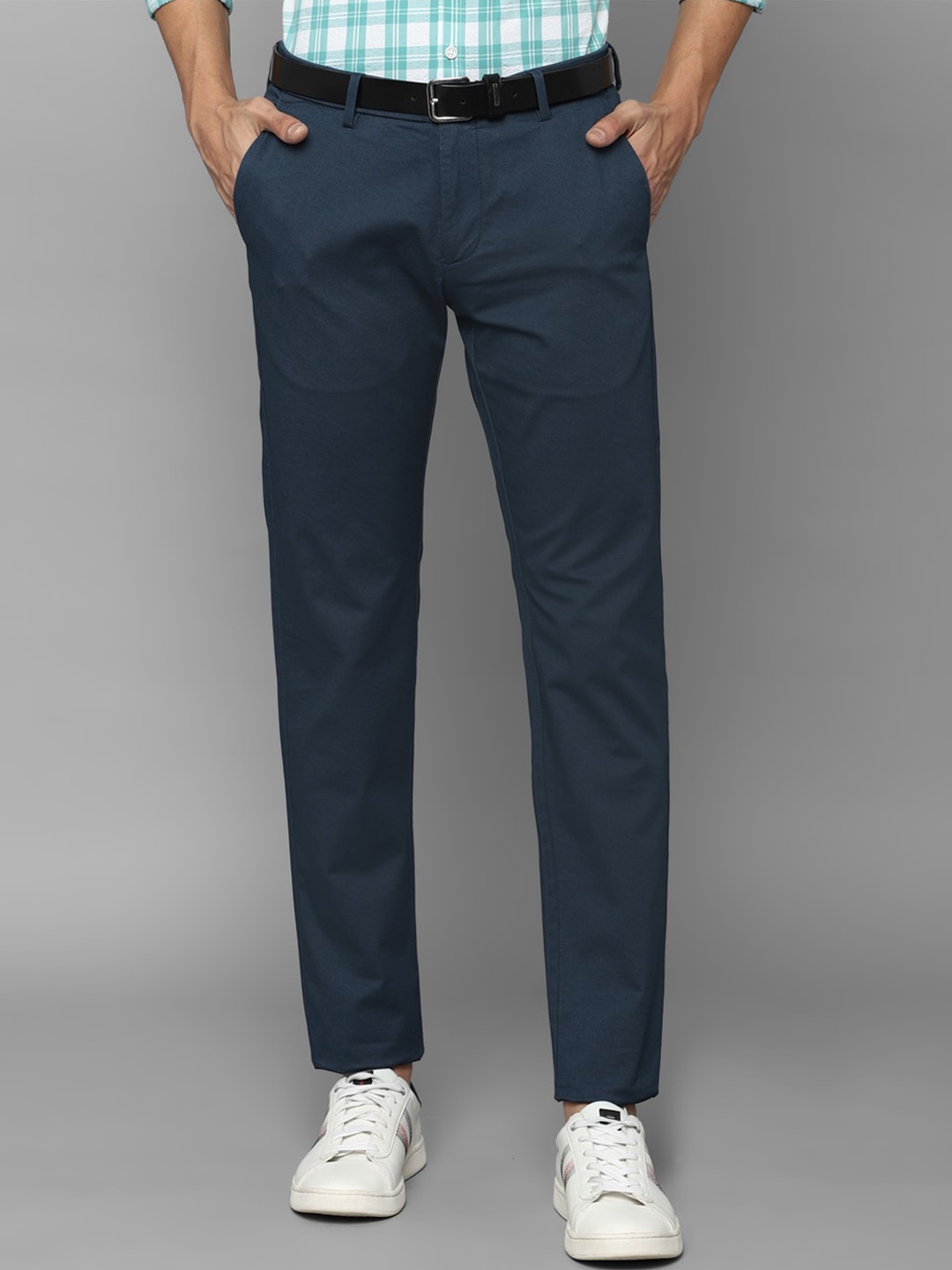 

Allen Solly Men Navy Blue Slim Fit Trousers