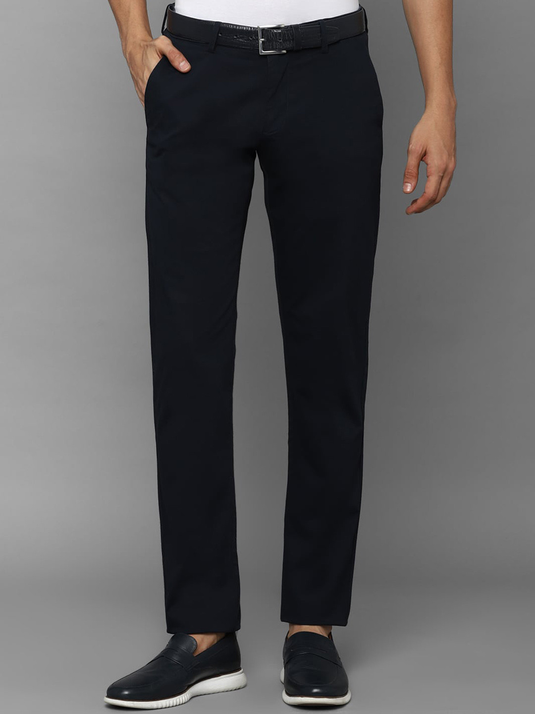 

Allen Solly Men Navy Blue Slim Fit Trousers