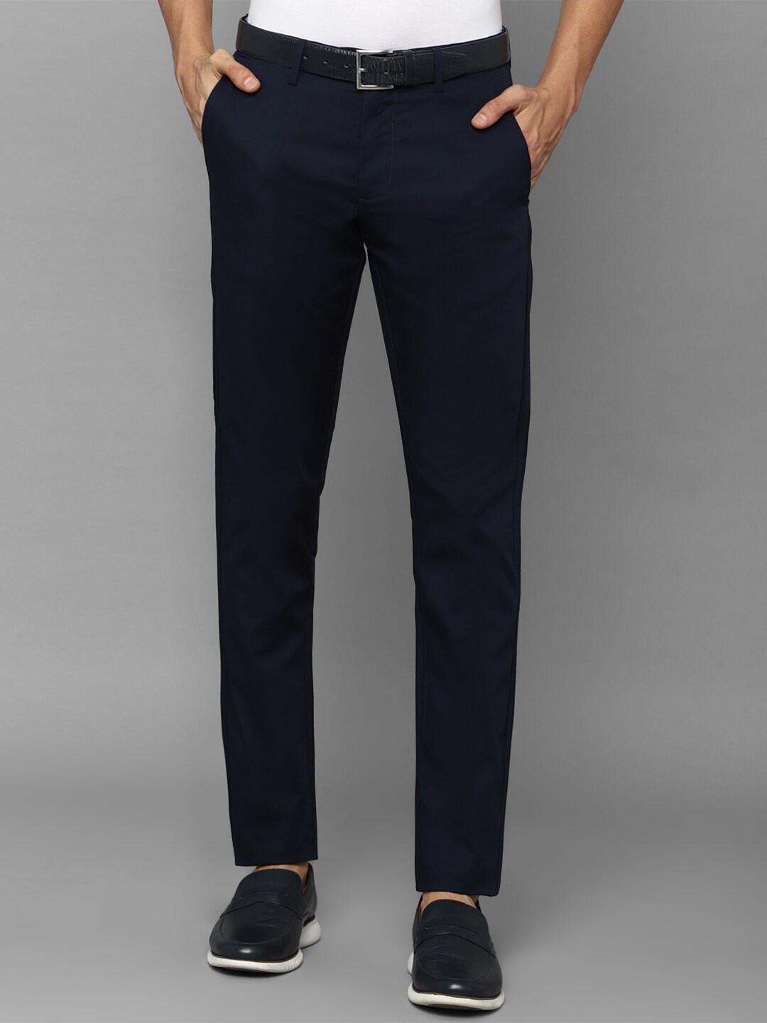 

Allen Solly Men Navy Blue Slim Fit Trousers
