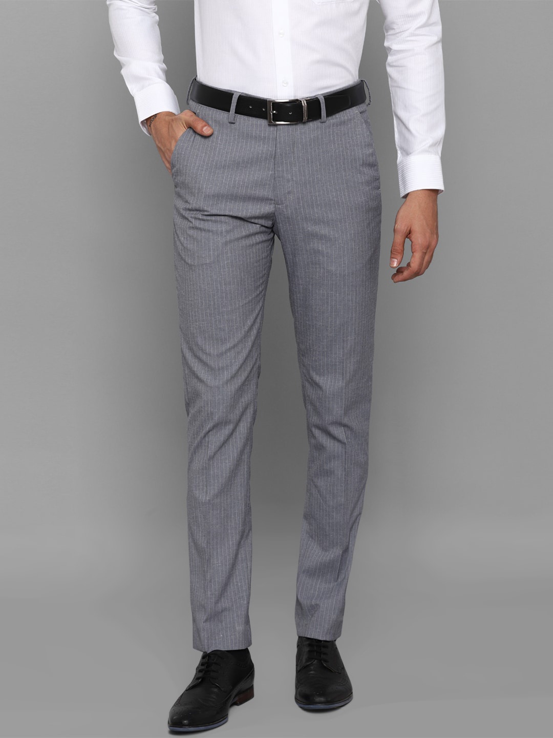 

Louis Philippe Men Grey Slim Fit Mid Rise Trousers