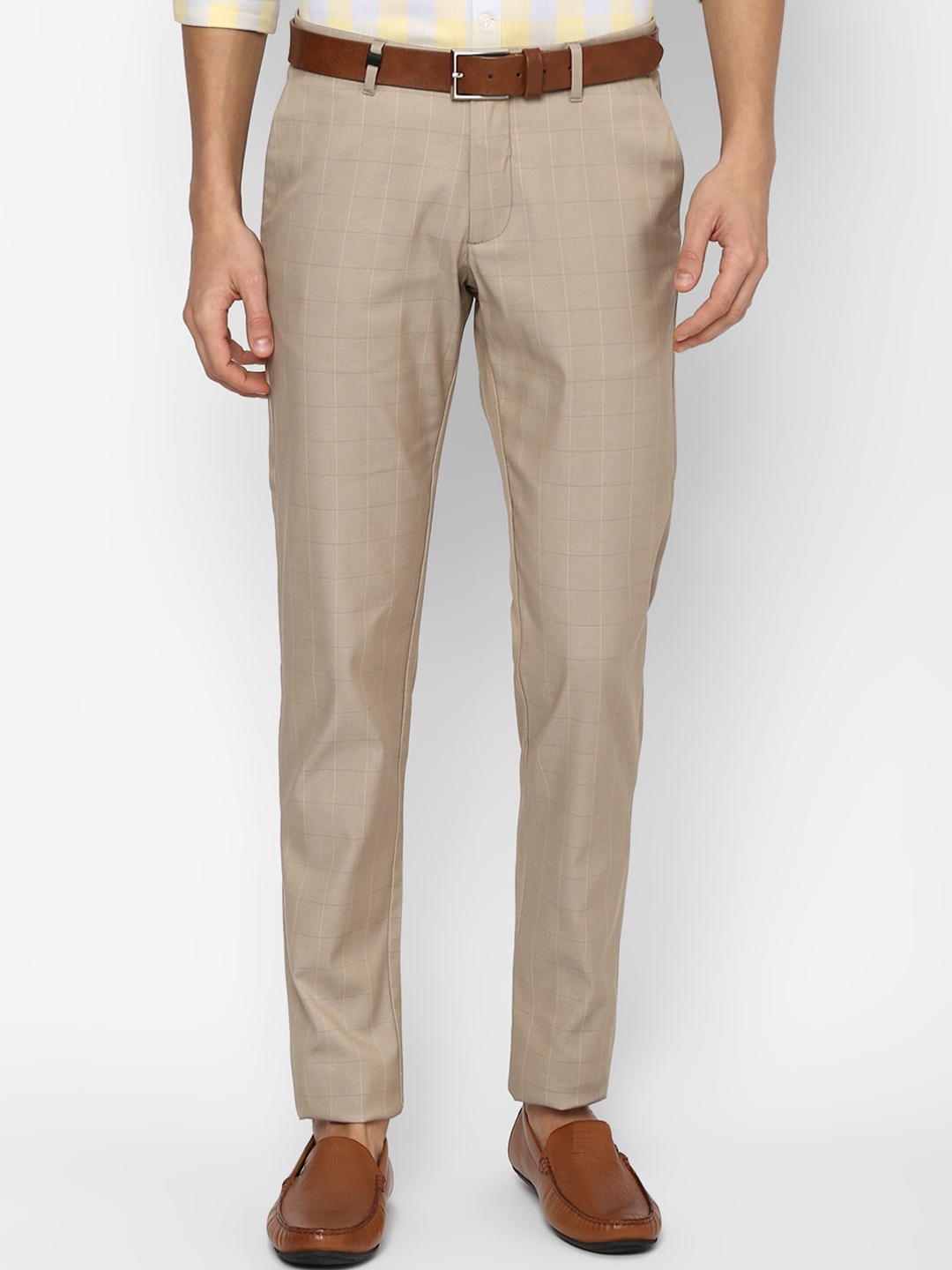 

Louis Philippe Sport Men Brown Checked Slim Fit Trousers