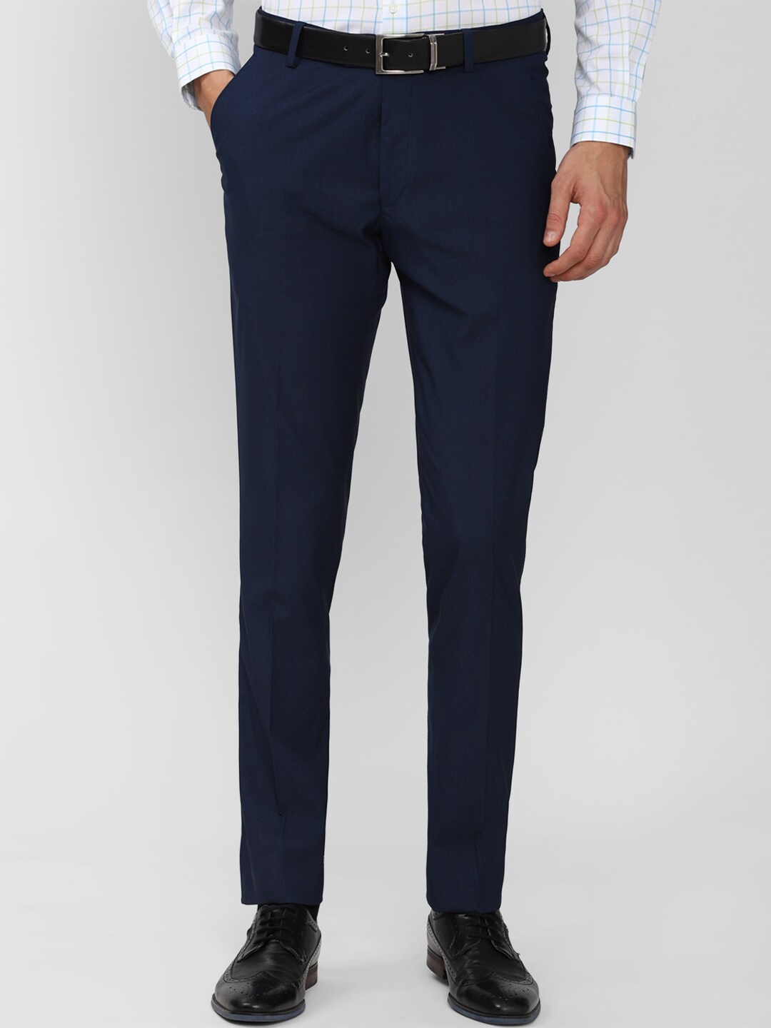 

Peter England Men Navy Blue Slim Fit Trousers