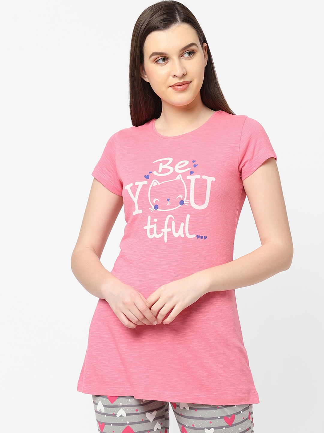 

Sweet Dreams Women Pink Printed Lounge Tshirts