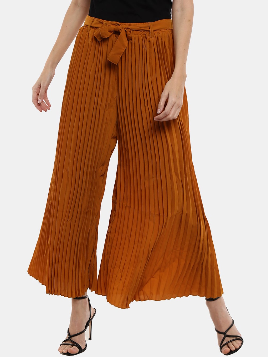 

V-Mart Women Mustard Yellow Flared Pleated Jodhpuris