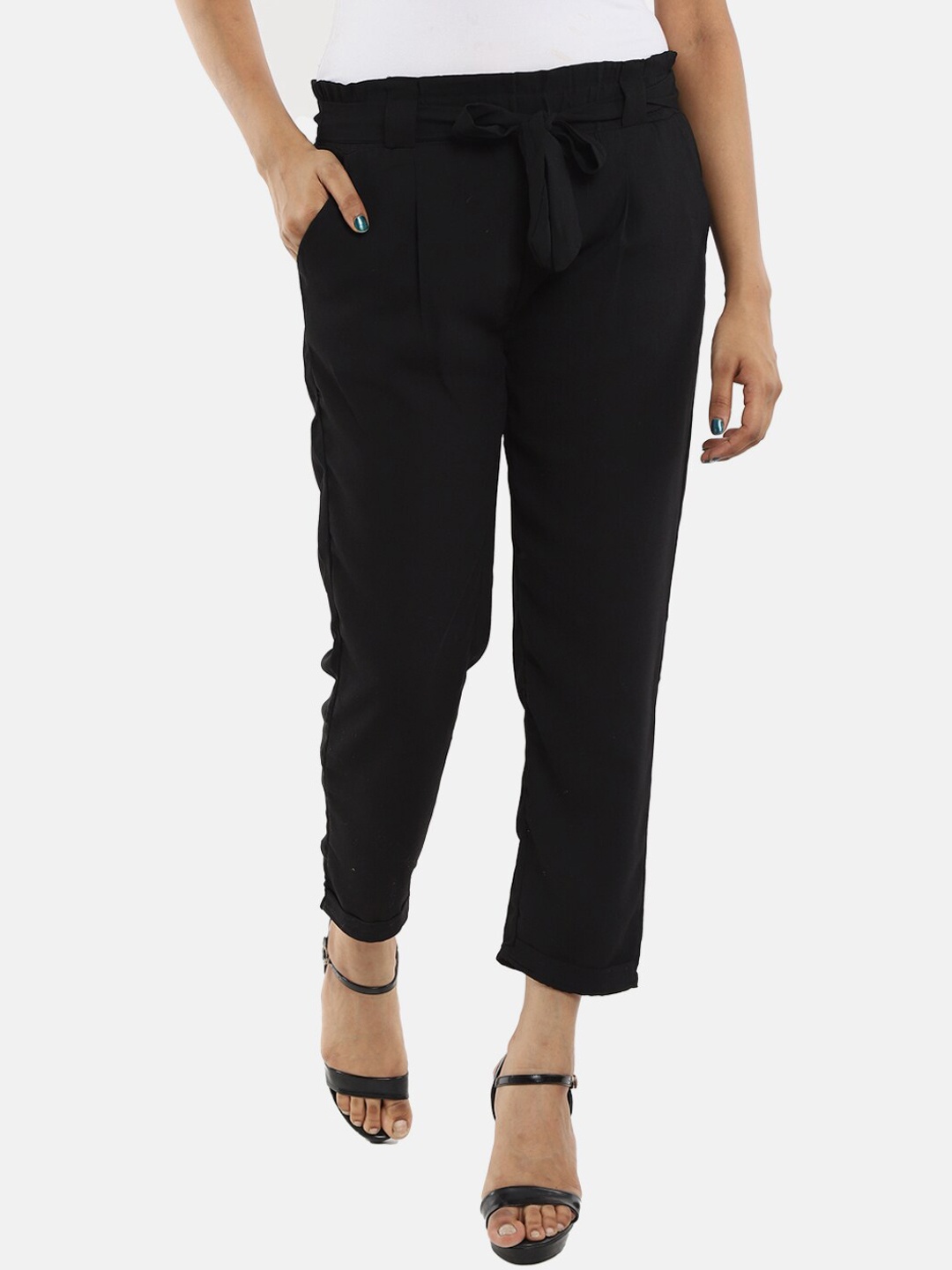 

V-Mart Women Black Pleated Trousers