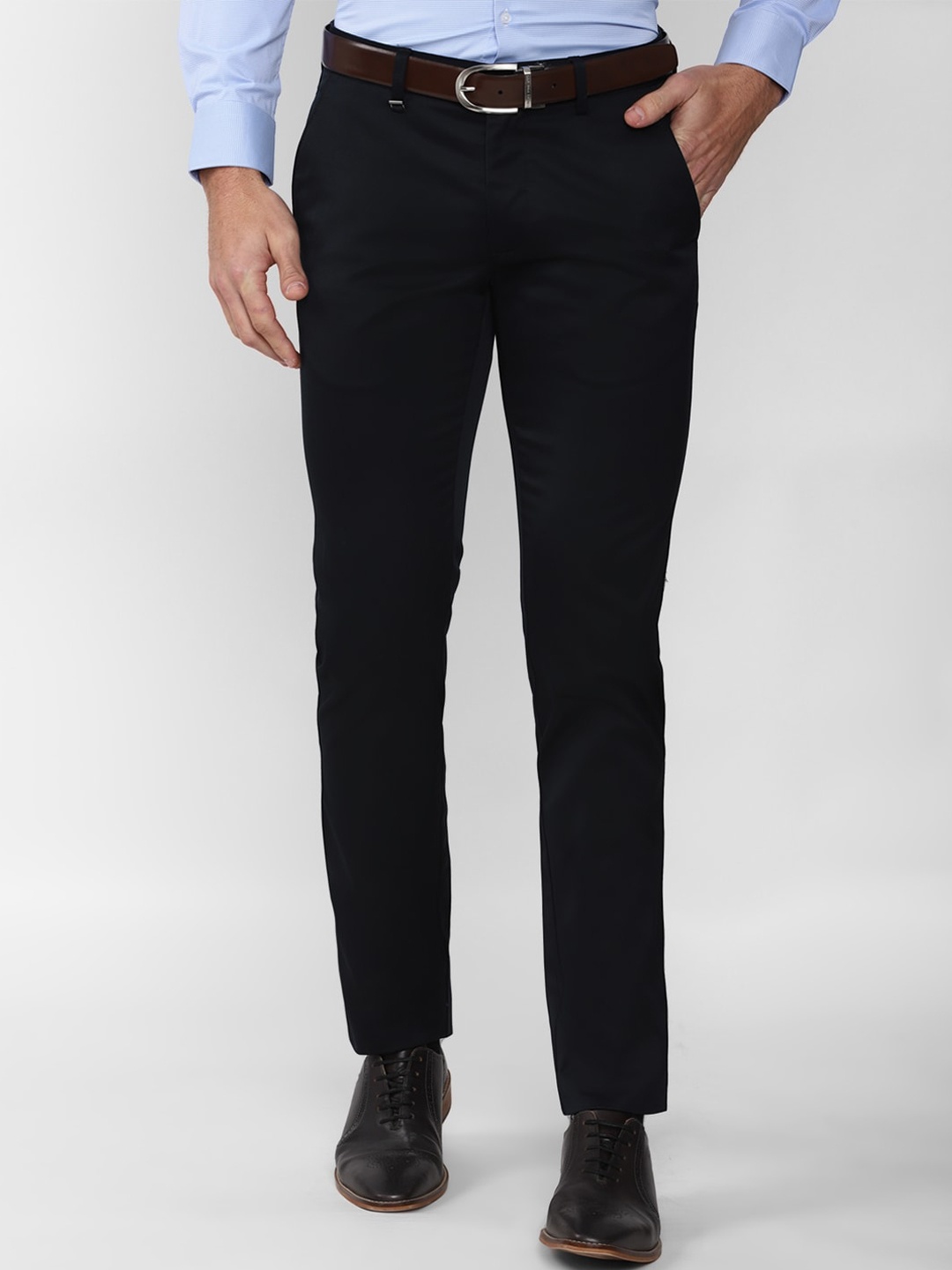 

Van Heusen Men Navy Blue Slim Fit Trousers