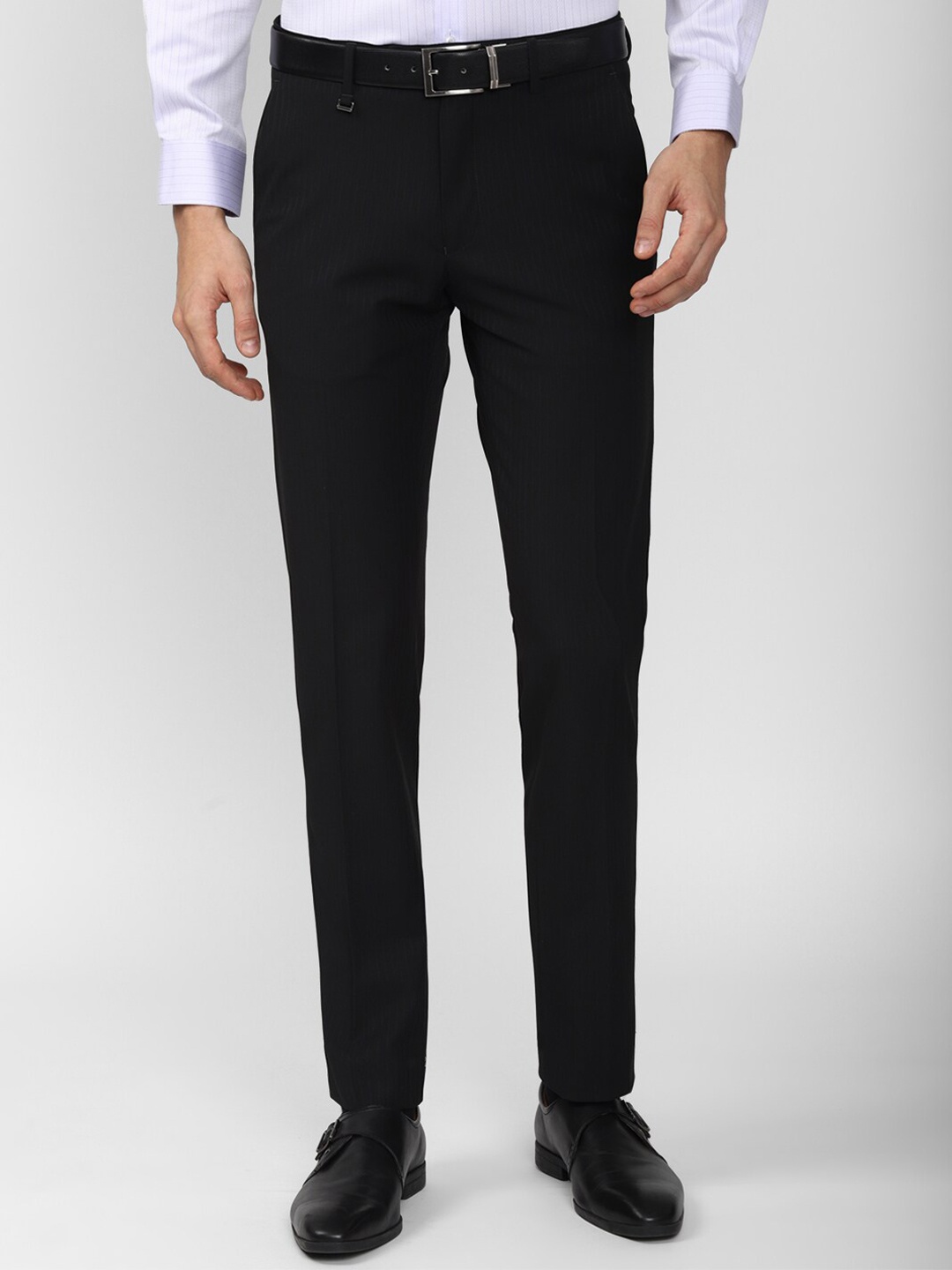 

Van Heusen Men Black Slim Fit Trousers