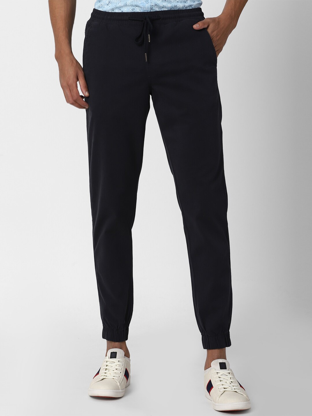 

Van Heusen ACADEMY Men Navy Blue Joggers Trousers