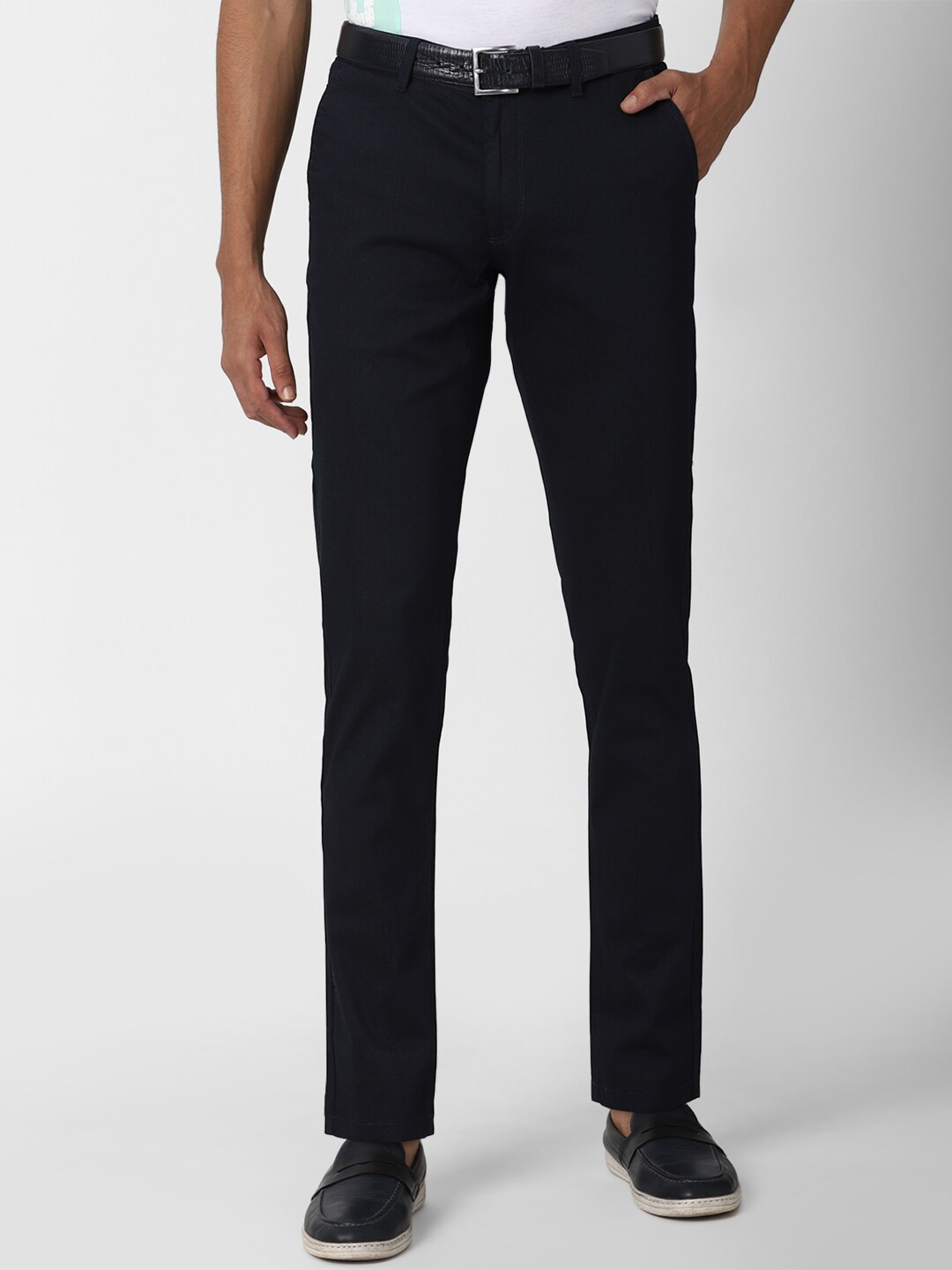 

Van Heusen ACADEMY Men Black Slim Fit Trousers