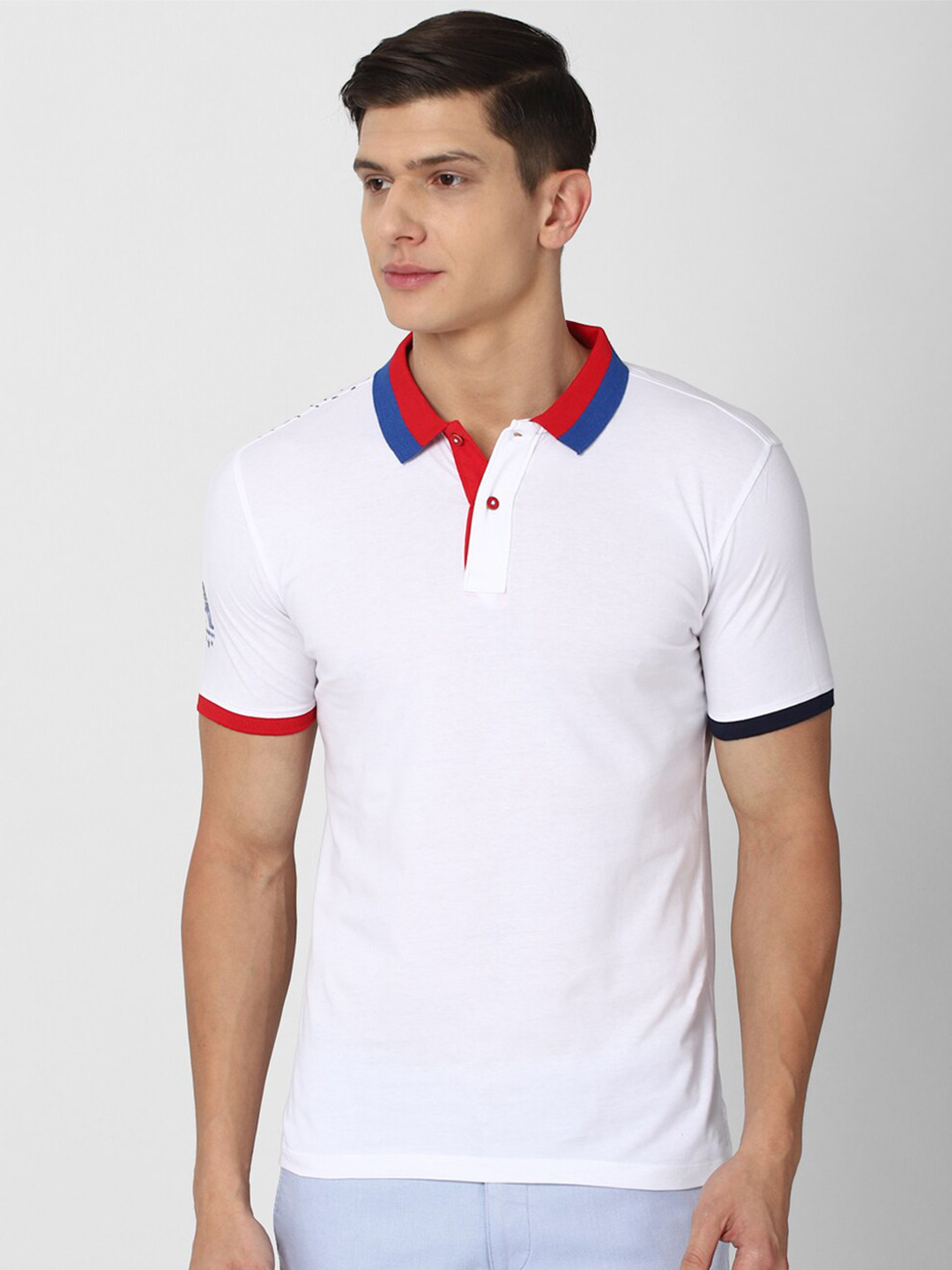 

Van Heusen ACADEMY Men White Pure Cotton Polo Collar T-shirt